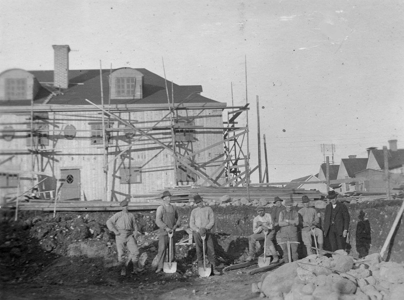 Telegrafverkets byggnad under uppf�rande