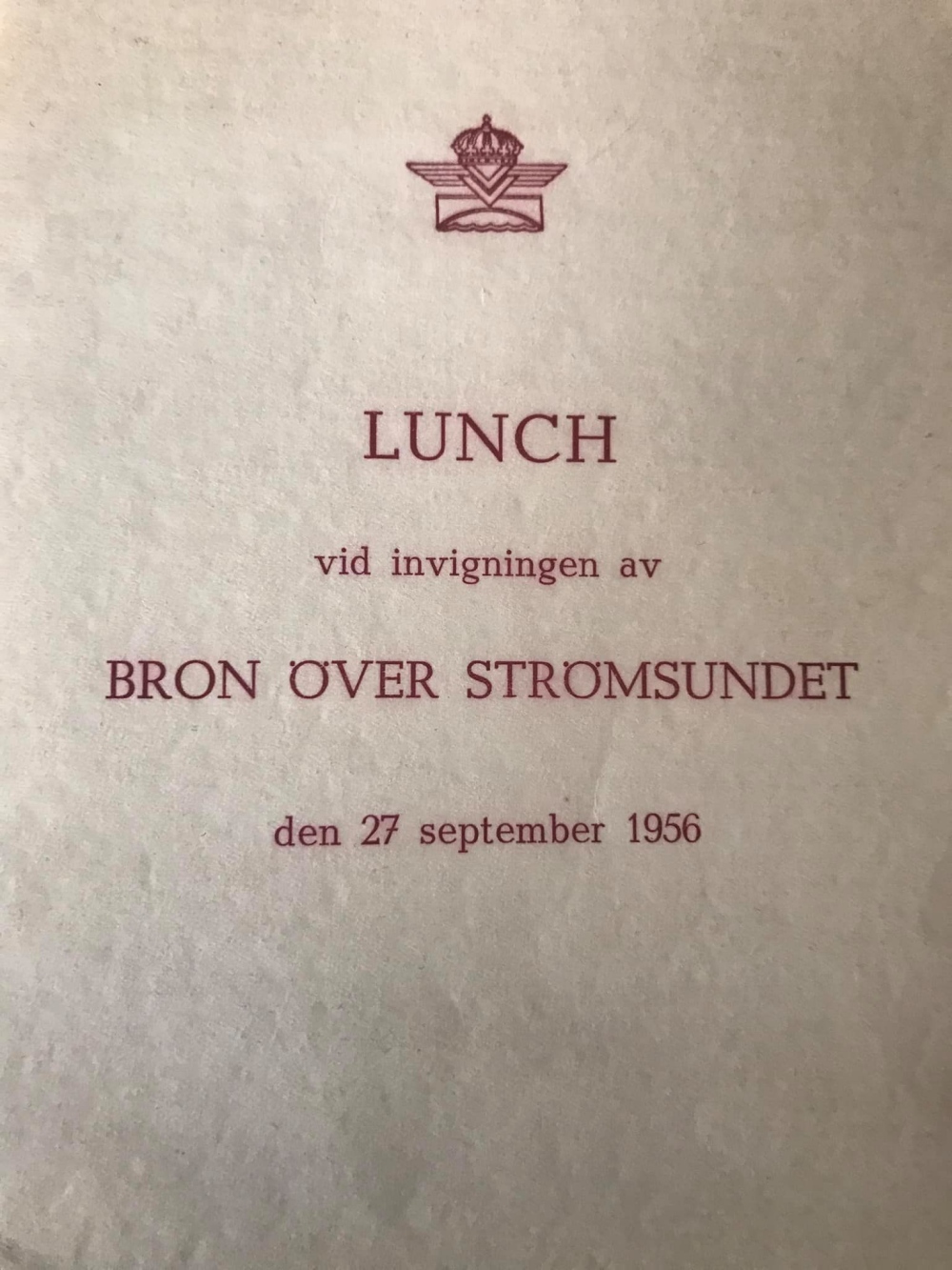 Lunch vid invigningen av bron över Strömsundet.