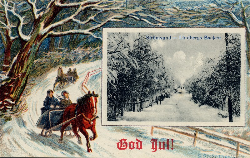 Julkort Lindbergsbacken