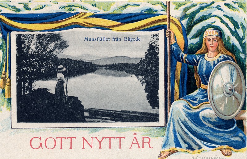 Julkort Munsfj&auml;llet fr&aring;n B&aring;gede